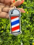 Barber Pole NFC Keychain