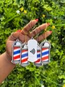 Barber Pole NFC Keychain